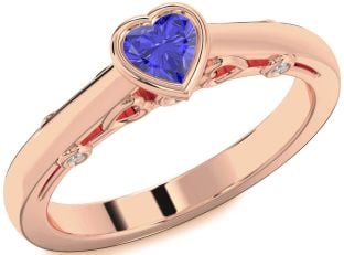 Diamond Amethyst Rose Gold Heart Promise Ring