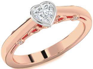 Diamond White Rose Gold Heart Promise Ring