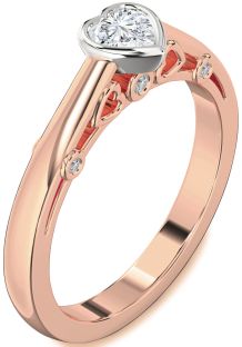 Diamond White Rose Gold Heart Promise Ring