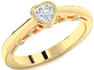 Diamond Gold Heart Promise Ring