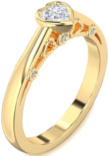 Diamond Gold Heart Promise Ring