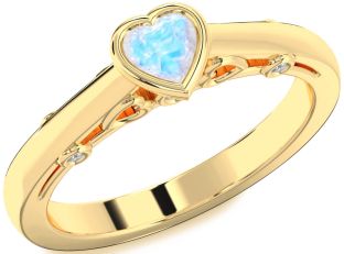 Diamond Amethyst Gold Heart Promise Ring