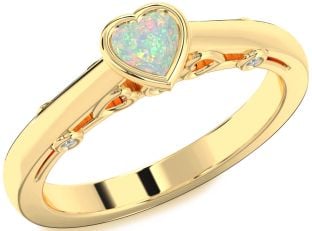 Diamond Amethyst Gold Heart Promise Ring