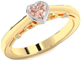 Diamond Amethyst Platinum & Yellow Gold Heart Promise Ring