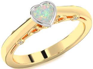 Diamond Amethyst Platinum & Yellow Gold Heart Promise Ring