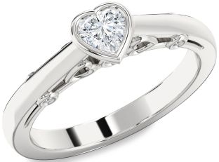 Diamond Platinum Heart Promise Ring
