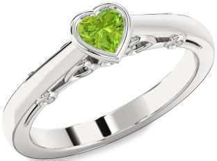 Diamond Amethyst Platinum Heart Promise Ring