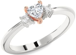 Diamond White Rose Gold Heart Promise Ring