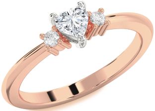 Diamond White Rose Gold Heart Promise Ring