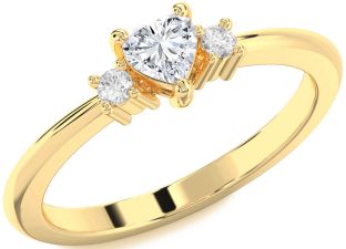 Diamond Gold Heart Promise Ring