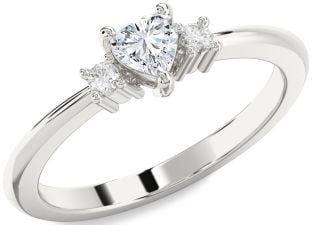 Diamond Platinum Heart Promise Ring