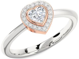 Diamond White Rose Gold Heart Promise Ring