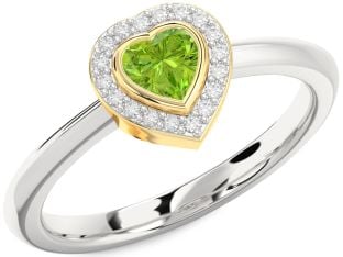 Diamond Amethyst Platinum & Yellow Gold Heart Promise Ring