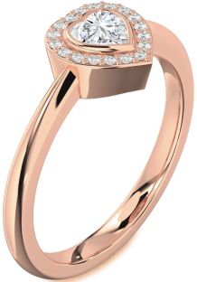 Diamond Rose Gold Heart Promise Ring