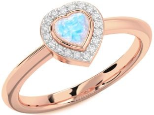 Diamond Amethyst Rose Gold Heart Promise Ring