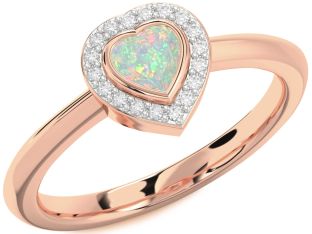 Diamond Amethyst Rose Gold Heart Promise Ring