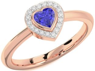 Diamond Amethyst Rose Gold Heart Promise Ring