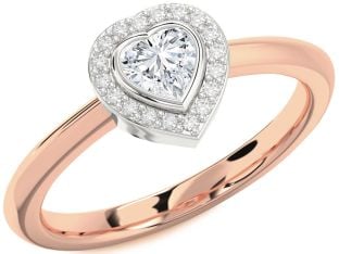 Diamond White Rose Gold Heart Promise Ring