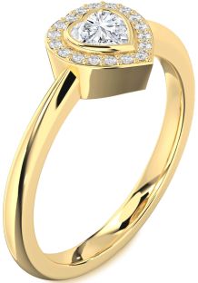 Diamond Gold Heart Promise Ring