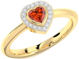 Diamond Amethyst Gold Heart Promise Ring