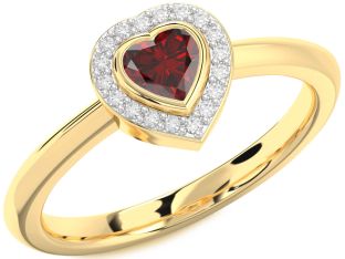 Diamond Amethyst Gold Heart Promise Ring