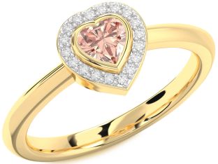 Diamond Amethyst Gold Heart Promise Ring