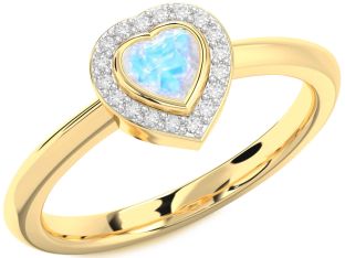 Diamond Amethyst Gold Heart Promise Ring