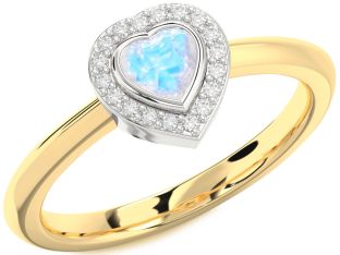 Diamond Amethyst Platinum & Yellow Gold Heart Promise Ring