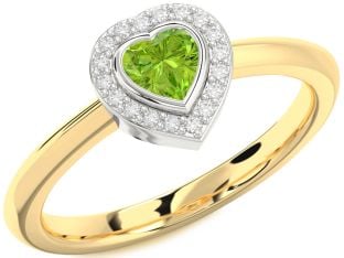 Diamond Amethyst Platinum & Yellow Gold Heart Promise Ring