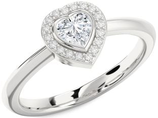 Diamond Platinum Heart Promise Ring