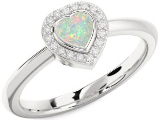 Diamond Amethyst Platinum Heart Promise Ring