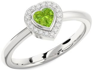 Diamond Amethyst Platinum Heart Promise Ring