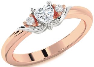 Diamond White Rose Gold Heart Promise Ring