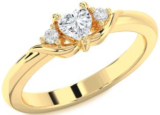Diamond Gold Heart Promise Ring
