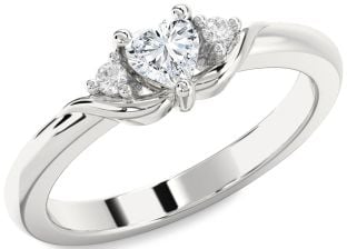 Diamond Platinum Heart Promise Ring