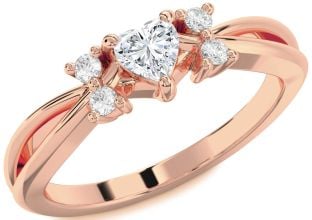 Diamond Rose Gold Heart Promise Ring