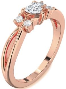 Diamond Rose Gold Heart Promise Ring