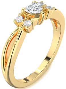 Diamond Gold Heart Promise Ring