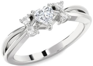 Diamond Platinum Heart Promise Ring