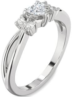 Diamond Platinum Heart Promise Ring