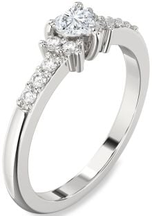 Diamond Platinum Heart Promise Ring