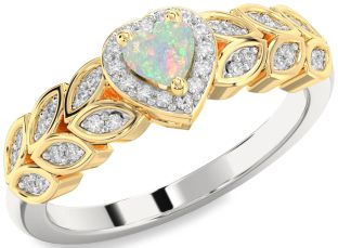 Diamond Amethyst Platinum & Yellow Gold Heart Promise Ring