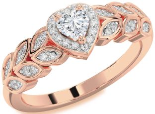 Diamond Rose Gold Heart Promise Ring