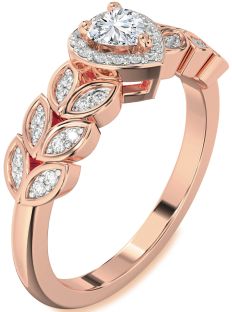 Diamond Rose Gold Heart Promise Ring