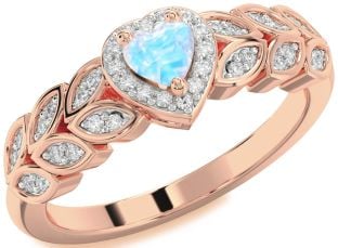Diamond Amethyst Rose Gold Heart Promise Ring