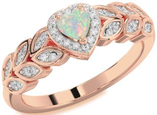 Diamond Amethyst Rose Gold Heart Promise Ring