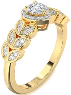 Diamond Gold Heart Promise Ring