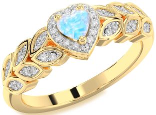 Diamond Amethyst Gold Heart Promise Ring