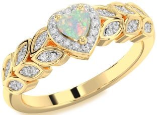 Diamond Amethyst Gold Heart Promise Ring