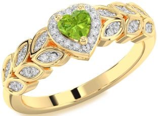 Diamond Amethyst Gold Heart Promise Ring